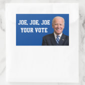 Joe, Joe, Joe Your Vote Rechteckiger Aufkleber (Tasche)
