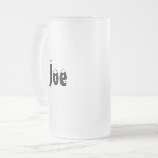 Joe-Name Art-mattierte Tasse (Vorderseite Links)