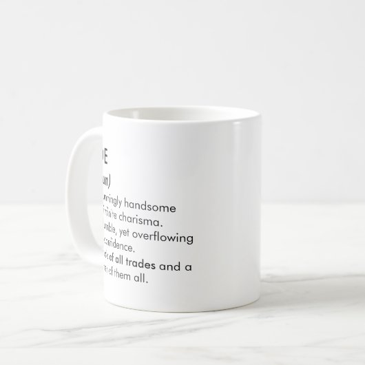 Joe name, Editable name, Custom name Kaffeetasse (Vorderseite Links)