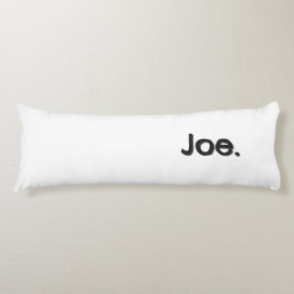 Joe. Name Wort in schwarzer Schrift auf weißem Gru Seitenschläferkissen
