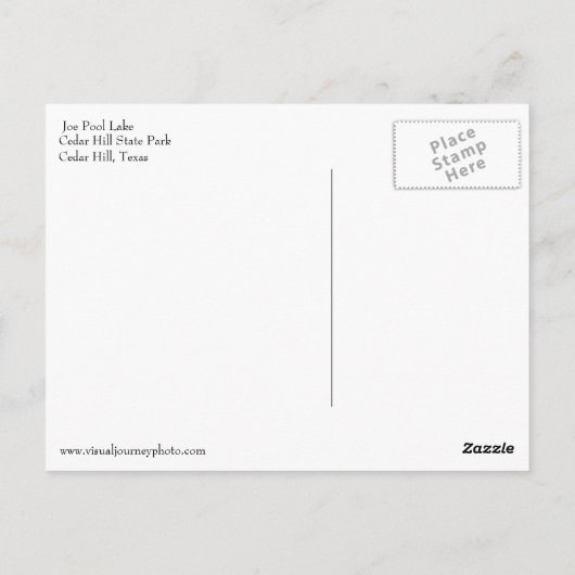 Joe Pool Lake Postkarte (Rückseite)