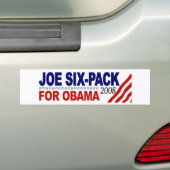 Joe Sechs-Satz für Obama 2008 Autoaufkleber (Auf Auto)