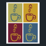 Joe Time Coffee Pop Art Mute Print Poster<br><div class="desc">Für Kaffee- und Café-Liebhaber wäre dies ein großartiges Stück für jedes Zimmer Ihrer Zuhause. Mit Originalkunst von David Magliocco/DMCreative.</div>