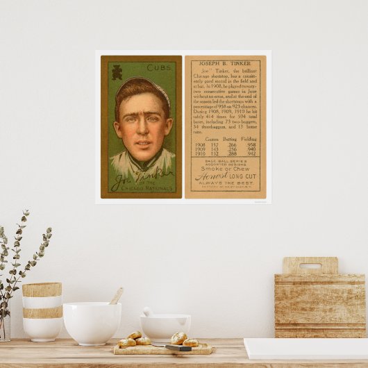 Joe Tinker Cubs Baseball 1911 Poster (Küche)