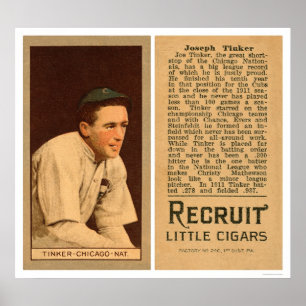 Joe Tinker Cubs Baseball 1912 Poster