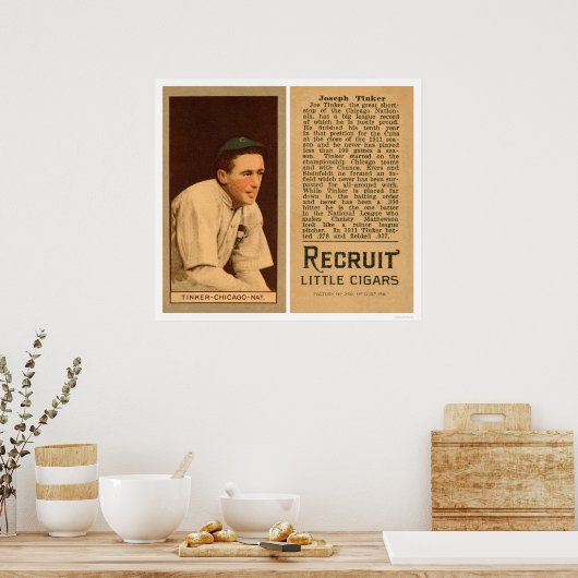 Joe Tinker Cubs Baseball 1912 Poster (Küche)