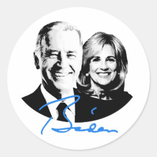 Joe und Jill Biden Signature Runder Aufkleber