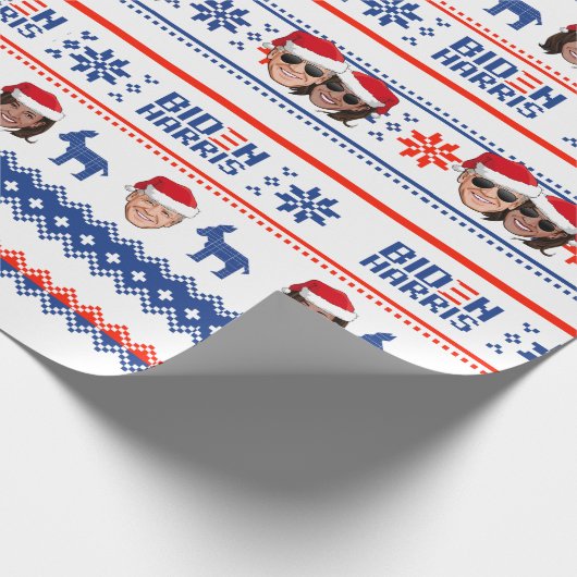Joe und Kamala Aviator Weihnachten Geschenkpapier (Ecke)