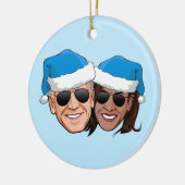 Joe und Kamala Blue Christmas Keramik Ornament (Links)