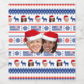 Joe und Kamala Christmas Weinetikett (Einzelnes Label)