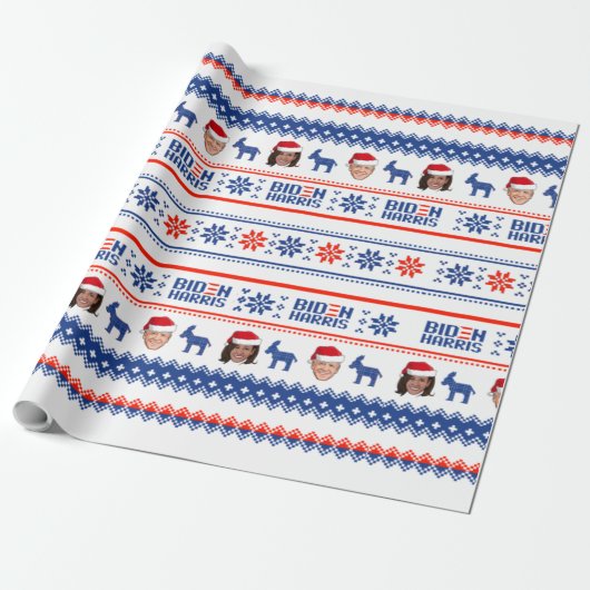 Joe und Kamala Weihnachten Geschenkpapier (Ungerollt)