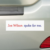 Joe Wilson sprach für mich Autoaufkleber (Auf Auto)