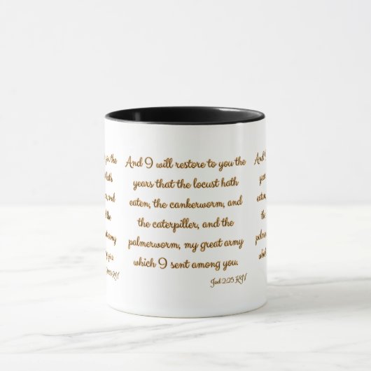 Joel 2:25 KJV Bible Verse Christliche Schrift Tasse (Zentrum)