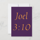 Joel 3:10 KJV Bible Verse Christlich Scripture Pic Karte (Rückseite)