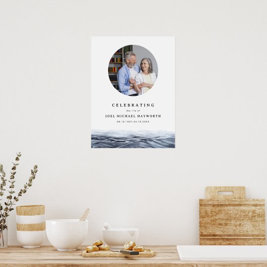 JOEL Minimalistisch Ocean Water Foto Begrüßung Poster (Küche)