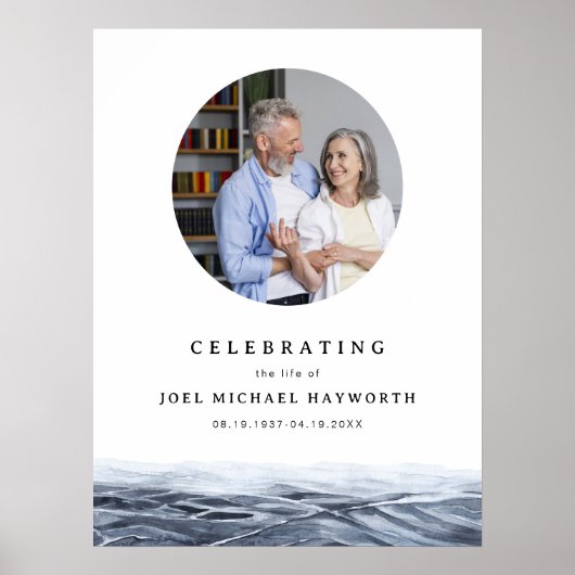 JOEL Minimalistisch Ocean Water Foto Begrüßung Poster (Vorne)