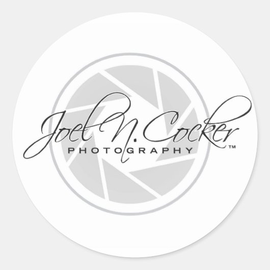 Joel N. Cocker Fotografy Logo Runder Aufkleber (Vorderseite)