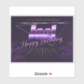 Joel Name Vorname lila retro Sticker Geburtstag (Blatt)