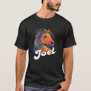JOEL Niedlich Boy Name mit schönem Pferd T-Shirt