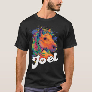 JOEL Niedlich Boy Name mit schönem Pferd T-Shirt