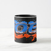 Joel Vorname Name Graffiti blue orange Tasse (Zentrum)