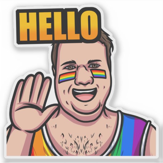 JoeMLyman Hello Aufkleber (Vorderseite)