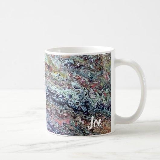 Joe's Abstrakte Kunst - Lila Waves - Kaffeekuppen Kaffeetasse (Rechts)