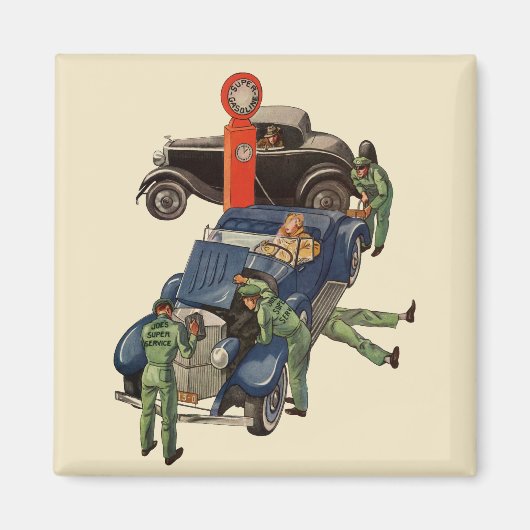 Joe's Full Service Gas Station, Vintages Geschäft Magnet (Vorne)