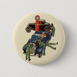 Joe's Full-Service-Tankstelle, Vintage-Unternehmen Button