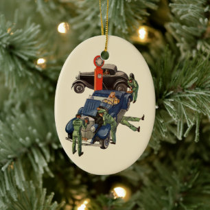 Joe's Full-Service-Tankstelle, Vintage-Unternehmen Keramikornament