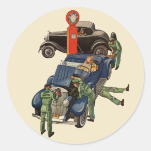 Joe's Full-Service-Tankstelle, Vintage-Unternehmen Runder Aufkleber