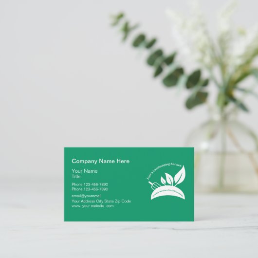 Joes Landscaping Business Card Visitenkarte (Stehend Vorderseite)