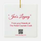 Joe's Legacy Keramik Ornament (Rückseite)