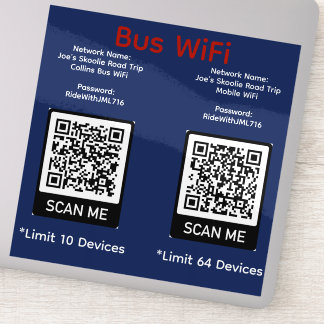 Joe's Road Trip Collins Bus WiFi Aufkleber