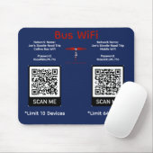 Joe's Road Trip Collins Bus WiFi-Mauspad Mousepad (Mit Mouse)
