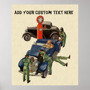 Joes voller Service-Tankstelle, Vintages Geschäft Poster