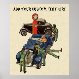 Joes voller Service-Tankstelle, Vintages Geschäft Poster