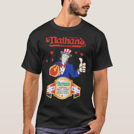 Joey Chestnut Nathans Hot Dog Eating Fourth Of Jul T-Shirt (Vorderseite)