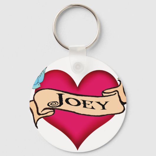 Joey - Custom Heart Tattoo T - Shirt & Geschenke Schlüsselanhänger (Vorderseite)