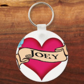 Joey - Custom Heart Tattoo T - Shirt & Geschenke Schlüsselanhänger (Vorderseite)