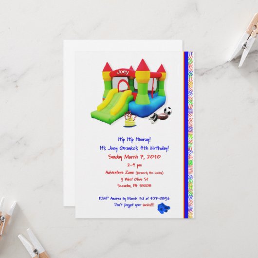 Joey hat Geburtstag. Karte (Vorderseite/Rückseite Beispiel)