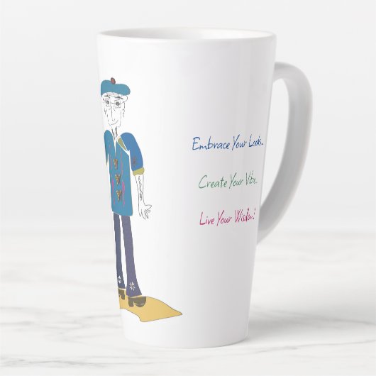 "Joey" - Leben Sie Ihre Weisheit (M) Latte Tasse (Rechte Ecke)