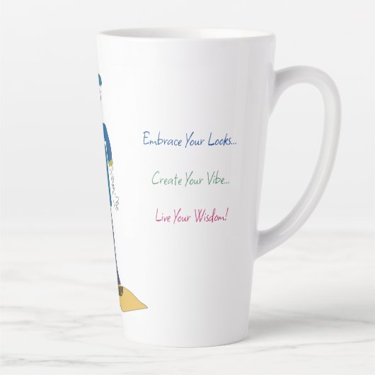 "Joey" - Leben Sie Ihre Weisheit (M) Latte Tasse (Rechts)