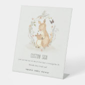 Joey Mama Kangaroo Floral Baby Shower Custom Party Sockelschild (Vorderseite)