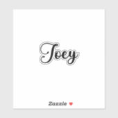 Joey Name - Handgeschriebene Kalligrafie Aufkleber (Blatt)