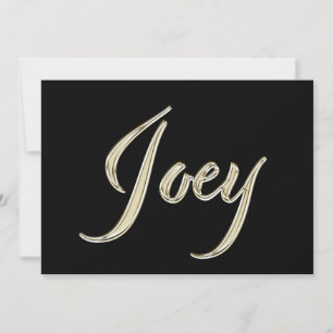 Joey Name white gold Handwriting Karte