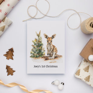 Joeys erstes Weihnachten, individuell Feiertagspostkarte