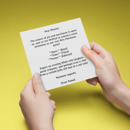 Joey's First Christmas, Brauch Einladung