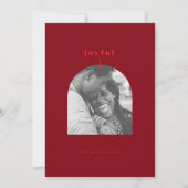Joful Arched Foto Holiday Card Feiertagskarte (Vorderseite)