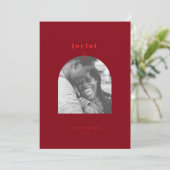 Joful Arched Foto Holiday Card Feiertagskarte (Stehend Vorderseite)